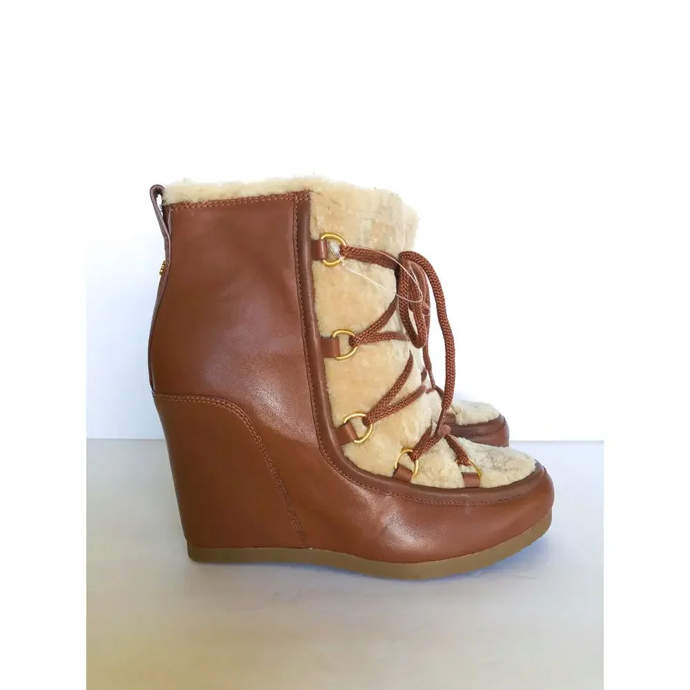 Veronica Beard Elfred Wedge Booties Boots